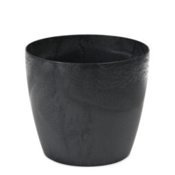 Lamela™ Magnolia Black Concrete Plant Pot, Egg Planter, Stone Effect Resin Indoor And Outdoor Planter D25 H22Cm