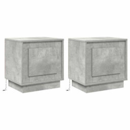 Berkfield Bedside Cabinets With Led Lights 2 Pcs Concrete Grey 44X34,5X45 Cm - thumbnail 2