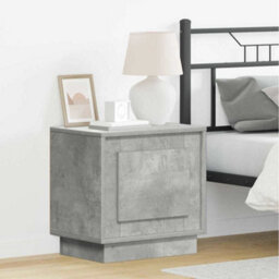 Berkfield Bedside Cabinets With Led Lights 2 Pcs Concrete Grey 44X34,5X45 Cm - thumbnail 1