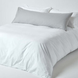 Homescapes Silver Grey Egyptian Cotton Housewife Body Pillowcase 200 Tc - thumbnail 2