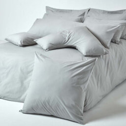 Homescapes Silver Grey Egyptian Cotton Housewife Body Pillowcase 200 Tc - thumbnail 5