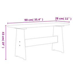 Vidaxl Dining Table With Bench Reine White Solid Wood Pine - thumbnail 7
