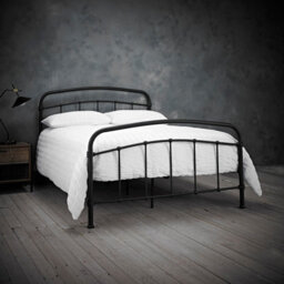 LPD 4.6 Feet Halston Double Bed - Metal - L200 X W146 X H113 Cm - Black - thumbnail 3