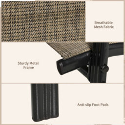 Outsunny Set Of 4 Garden Dining Chair Set Outdoor W/ High Back, Brown - thumbnail 6