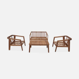 Sweeek - 4-Seater Wooden Garden Sofa Set Beige 108.5X74.7X64.5 Cm - Loberia - thumbnail 6
