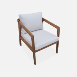 Sweeek - 4-Seater Wooden Garden Sofa Set Beige 108.5X74.7X64.5 Cm - Loberia - thumbnail 4