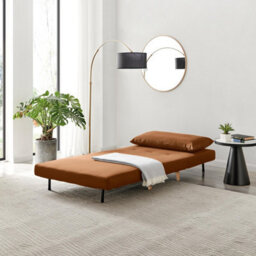 Furniturebox Uk Bobby Orange Velvet Single Folding Sofa Bed Chair - thumbnail 3