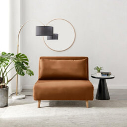 Furniturebox Uk Bobby Orange Velvet Single Folding Sofa Bed Chair - thumbnail 2