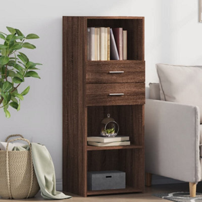 Berkfield Highboard Brown Oak 45X42.5X124 Cm Engineered Wood - image 1