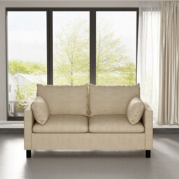 Mcc Direct Large 2 Seater Plush Padded Sofa/couch Linen Fabric Settee Beige - Laura - thumbnail 3