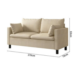 Mcc Direct Large 2 Seater Plush Padded Sofa/couch Linen Fabric Settee Beige - Laura - thumbnail 4
