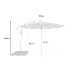 Sweeek - Offset Round Parasol 350Cm Beige 350X350X250 Cm - Hardelot - thumbnail 5