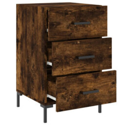 Berkfield Bedside Cabinet Smoked Oak 40X40X66 Cm Engineered Wood - thumbnail 7