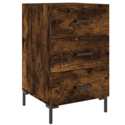 Berkfield Bedside Cabinet Smoked Oak 40X40X66 Cm Engineered Wood - thumbnail 2