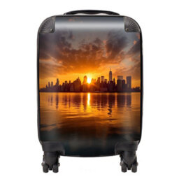 Warren Reed Designer Sunrise In The City Suitcase - Small - thumbnail 1