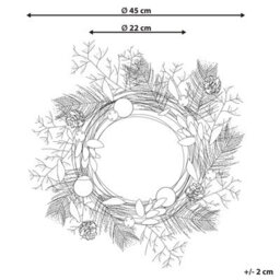 Beliani Christmas Wreath Hovila Gold 45 Cm - thumbnail 3
