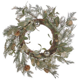 Beliani Christmas Wreath Hovila Gold 45 Cm