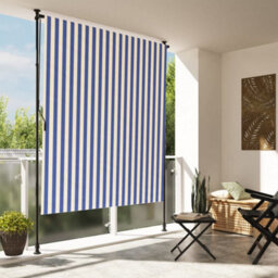 Walplus Outdoor Roller Blind Blue And White 150X270 Cm Fabric&steel
