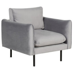 Beliani Living Room Set 5 Seater Vinterbro Velvet Grey With Ottoman - thumbnail 7