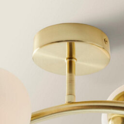 Valuelights Jas Gold 4 Way Ceiling Light With White Frosted Glass Globe Shades - thumbnail 4