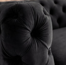 Sofaya Monaco Chesterfield Black Velvet Sofa Set - 1,2,3 Seater & 3+2 Seater Set Deep Buttoned Cushions Upholstery Couch Settee - thumbnail 3