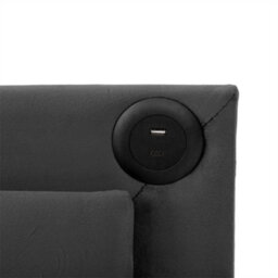 Abrihome 5Ft Upholstered King Bed With Rgb & Dimmable Led Headboard, Hydraulic & Drawer Storage, Grey Velvet - thumbnail 9
