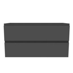 AVER-GROWTH Wall-Mounted Bathroom Vanity Unit Gloss Grey Flat Pack Bathroom Cabinets Only 990(W)X445X(D)X520(H)mm With 2 Drawers - thumbnail 2