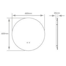 FNX Bathrooms Rochelle 600mm Round Tunable Led Bathroom Mirror - Frameless, Dimmable, Ip44, Demister & Touch Sensor - thumbnail 2