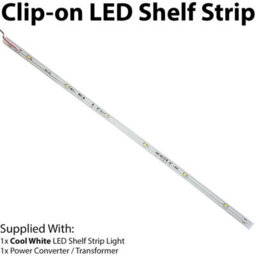 450mm Clip On Led Shelf Kit Cool White 4mm Glass Illuminated Kitchen Unit Light