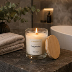 Urbn-Living 12Oz Set Of 2 Blossom Scented Candle In Glass Jar With Bamboo Lid & 75 Hour Burn Time - thumbnail 5