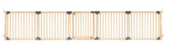 Safetots Wooden Multi Panel Room Divider, Up To 416Cm, Natural Wood, 76Cm Tall, Flexible Room Divider For Baby And Toddler