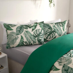 OHS Tropical Leaf Duvet Cover Reversible Bedding Set, Forest Green - King - thumbnail 3