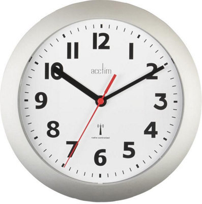Acctim - Parona 23Cm Radio Controlled Analogue Wall Clock - Silver