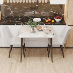 Square Marble Dining Table Breakfast Table Kitchen Counter Living Room Furniture - thumbnail 6