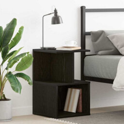 Berkfield Black Oak Nightstand, 35X35X55 Cm, Made From Engineered Wood - thumbnail 1