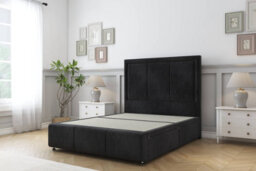 "Comfort Savoy Black Naples Divan Bed Set 2 Drawers Right Side - 26"" Strutted & 12"" Footboard 3' Single" - thumbnail 3