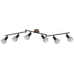 Luminosa Lighting Luminosa Xara I Ceiling Spotlight Bar Black 6X E14 - thumbnail 2