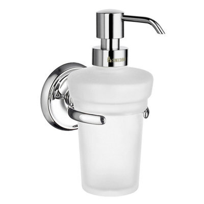 Smedbo Frosted Glass 250Ml Soap Dispenser With Chrome Wall Mount