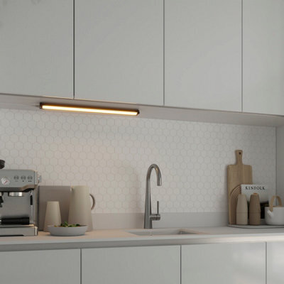 GoodHome Idonie Black Mains-Powered Led Warm White & Neutral White Under Cabinet Light Ip20 (L)559mm (W)30mm - image 1