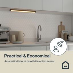 GoodHome Idonie Black Mains-Powered Led Warm White & Neutral White Under Cabinet Light Ip20 (L)559mm (W)30mm - thumbnail 6