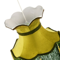 Happy Homewares Large Olive And Forest Green Victorian Lamp Shade With Scallop Edges - thumbnail 3