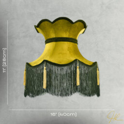 Happy Homewares Large Olive And Forest Green Victorian Lamp Shade With Scallop Edges - thumbnail 7