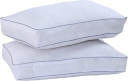 Nod Off 100% Egyptian Cotton Box Pillow For Side Sleeper, Hypoallergenic And Dust Mite Resistant Down Alternative Filling - Pack Of 2