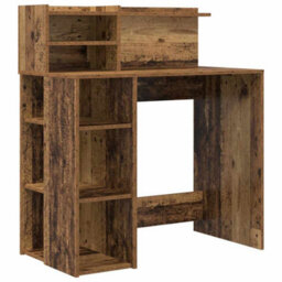 Berkfield Modern Desk With Storage Old Wood 90X48X101.5 Cm Engineered Wood - thumbnail 1