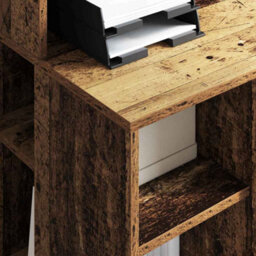 Berkfield Modern Desk With Storage Old Wood 90X48X101.5 Cm Engineered Wood - thumbnail 4
