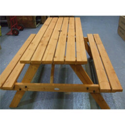 Marlborough 6 Seat Picnic Bench / Pub Garden Table Treated Autumn Gold