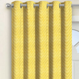 Velosso Chevron Eyelet Thermal Door Curtain - Ochre