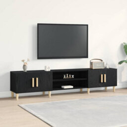 Walplus Tv Cabinet Black Oak 180 X 31.5 X 40 Cm Engineered Wood