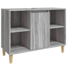 Walplus 3 Piece Bathroom Furniture Set Grey Sonoma Engineered Wood - thumbnail 5