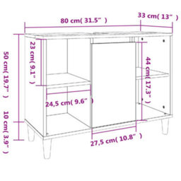 Walplus 3 Piece Bathroom Furniture Set Grey Sonoma Engineered Wood - thumbnail 9